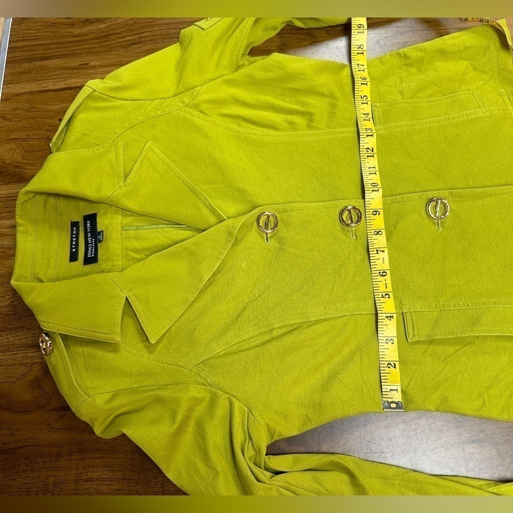 Vintage Jones New York Signature Stretch Jacket Chartreuse Green Women’s Size S - Picture 5 of 11